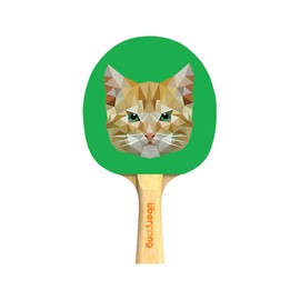 Geomeowtric Designer Ping Pong Paddle - Ultimate Recreational and Performance-Level Table Tennis Racket with an Ergonomic Wooden Handle, ITTF Approved Rubber