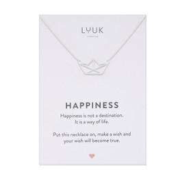 LUUK LIFESTYLE Modern Stainless Steel Necklace with Pendant, 50 cm Adjustable Length, Jewellery Gift for Best Friend, Silver, Stainless Steel