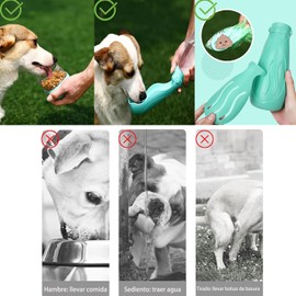 Botella para Agua Perros 460ML, Botella de Agua Portátil Plegable Mascotas con Alimentador para Mascotas, Botella de Agua de Viaje para Perros para Paseos Al Aire Libre (Rosa)