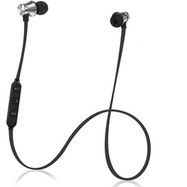 Bluetooth Headphones, Bluetooth Earphones, Neckband Earphones Wireless Bluetooth, In-Ear Bluetooth Earphones with Microphone, Extra Bass Wireless Earbuds, For Gym Outdoor Sports Workout (Silver)