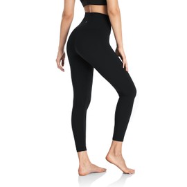HeyNuts Workout Pro Athletic High Waisted Yoga Leggings for Women, Buttery Soft Workout Pants Compression 7/8 Leggings with Inner Pockets Black_25'' XS(0/2)