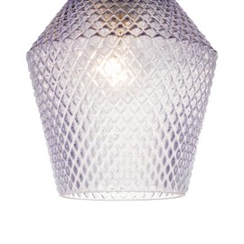 Modern and Compact Purple Lilac Glass Diamond Design Easy Fit Pendant Lamp Shade for Kitchen, Lounge, Dining Room etc | 17cm x 17cm by Happy Homewares