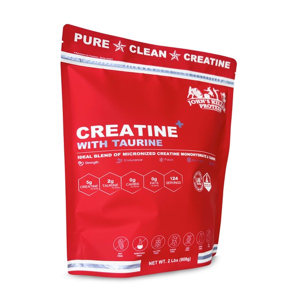 John's Killer Protein Creatine with Taurine, 2 lbs, Micronized Blend,