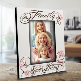 BELLA BUSTA-Family Is Everything Picture frame-Present for Mom, Dad, Grandma,Grandpa, Grandparents-UV Print (5x7 VERTICAL)