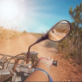 MZS ATV Mirrors | Motorcycle Rear View Round Side Mirror 7/8 Handlebar Mount Compatible with Dirt Bike Quad Street Bike Adventure Snowmobile Jet ski Scooter Coolster Moped GY6 ATV's