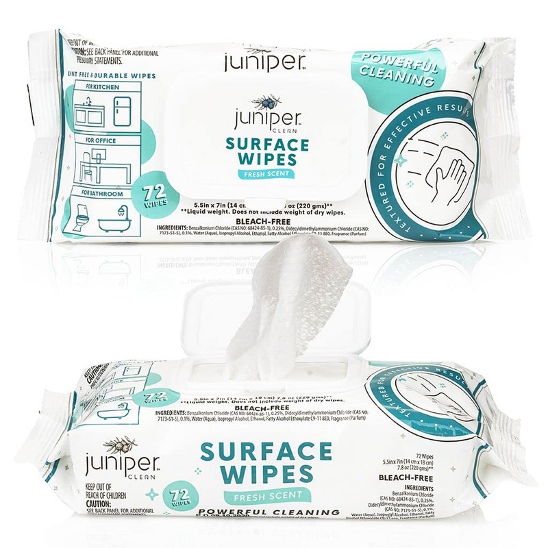 Juniper CLEAN 6 Pack Surface Cleaning Wipes Bleach Free, All-Purpose