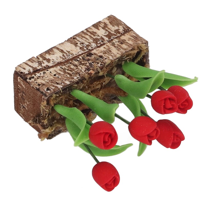 Artificial Tulips Flower Ornament 1:12 Doll House Garden Decor Simulated
