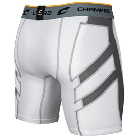 CHAMPRO Men's Wind Up Compression Sliding Shorts White