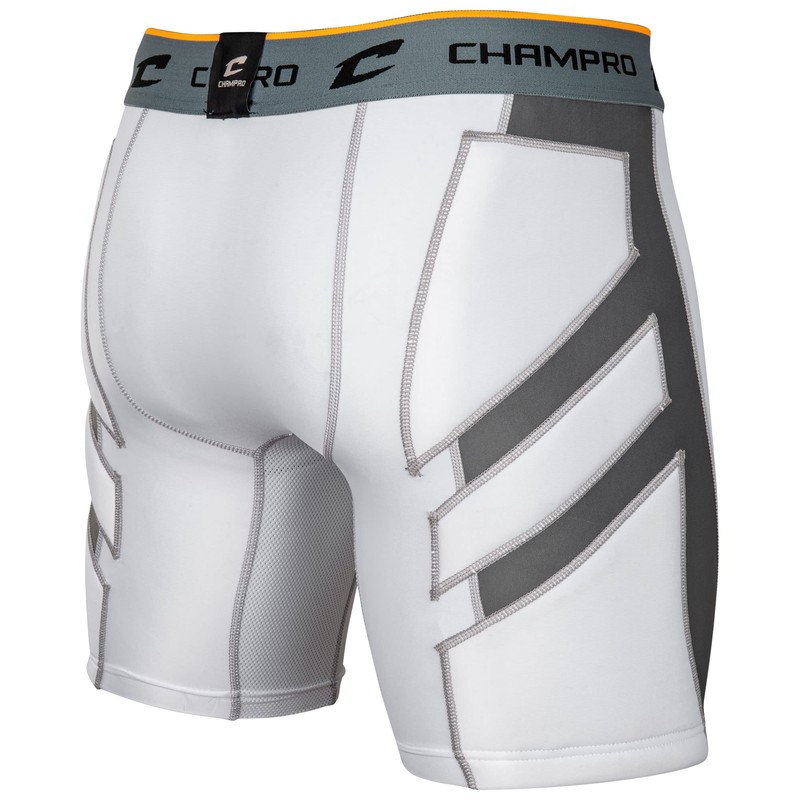 CHAMPRO Men's Wind Up Compression Sliding Shorts White