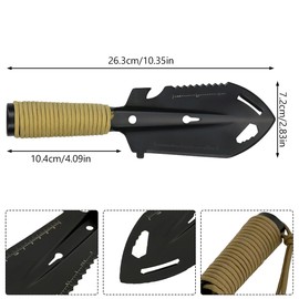 Ncheli Camping Trowel 9 in 1 Multifunzionale Stainless Steel Camping Accessories Non-Slip Garden Shovel Military Shovel Hiking Survival Shovel