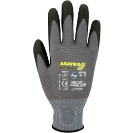 ASATEX Fine Knit Gloves with Micro Foam Coating HIT099, Grey/Black, Size 9 (12 Pairs)