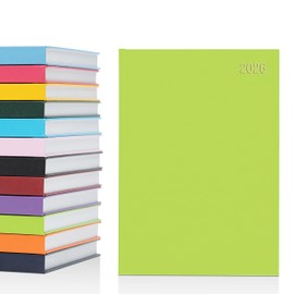 evelay 2026 Diary A4 A5 Day to Page Hardback Full Year Planner Organiser Journal (A5 Page a Day, Lime)