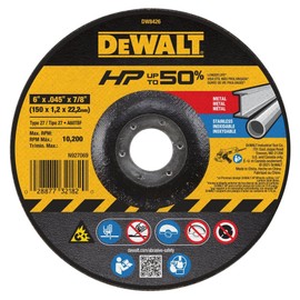 DEWALT DW8426 6-Inch by 1/16-Inch by 7/8-Inch Metal/INOX Cutting Wheel (Qty of 1)
