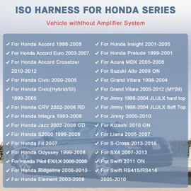 for Honda ISO Radio Stereo Harness Adapter, Aftermarket Radio Wiring Harness Compatible with Honda Accord Civic CRV Insight Suzuki