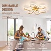 HLILCEH 26inch Modern LED Ceiling Light, 6 Rings Flower Flush