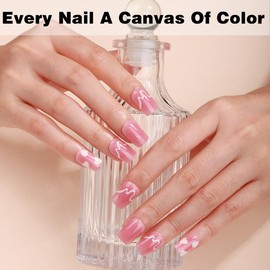 Semi-Cured Gel Nail Strips - Salon-Quality Gel Nail Stickers - Long Lasting Wraps for Women - UV LED Lamp Compatible