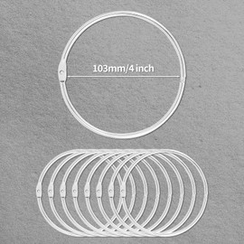 8pcs Loose Leaf Binder Rings, 4 Inch Large Metal Rings for Index Cards Flashcards Paper DIY Crafts Home Office School Supplies