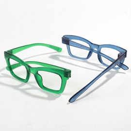 BFOCO Reading Glasses Metalless Screwless Spring Hinges Cat-Eye 6 Pack Readers for Women +3.50