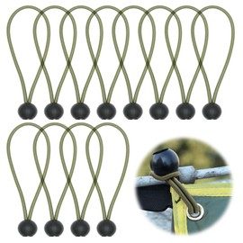 PAVIKE Bungee Cord, Ball Rope, Elastic Rope, 12 Pieces, Elastic Band, 7.9 inches (20 cm), Ball Bungee Cord, Elastic Rope, Suitable for Camping, Tent, Fixing, Rope, Windproof, Outdoor Use, Bicycle,