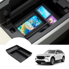 Autorder Center Console Organizer for 2024-2026 Mazda CX-90 CX90 CX-70 CX70 Accessories Armrest Storage Box Secondary Insert Tray with Anti-Slip Mat