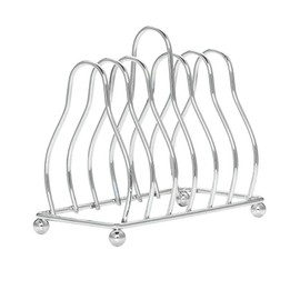 Teensery Iron Metal Plate Organizer Dish Rack Pot Cup Lid Drying Storage Holder Stand for Home Kitchen Cabinet, 6 Slots (Silver)