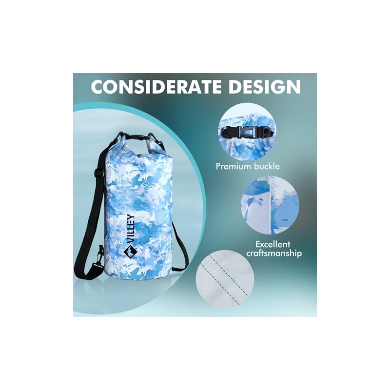 VILLEY - Bolsa seca impermeable de 5 L, 10 L,