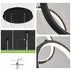 Benkut Modern LED Chandelier 6 Ring Black LED Pendant Light