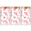 Suclain 3 Pack Pink Bow Glass Storage Containers with Airtight