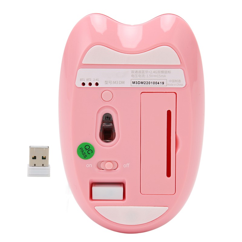Wireless Mouse BT5.1 Or 2.4GHz Silent Click Adjustable DPI Auto