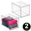 mDesign Plastic Stackable Closet Storage Organizer Bins with Pull Out