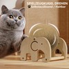 Interactive Wooden Scratch and Exercise Toy - Natural Sisal Scratching