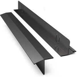 2 Packs Adjustable Stainless Steel Stove Gap Cover, 13.8~27.5 Inch Kitchen Stove Counter Gap Cover, Stove Gap Guards, Oven Gap Filler（Black）