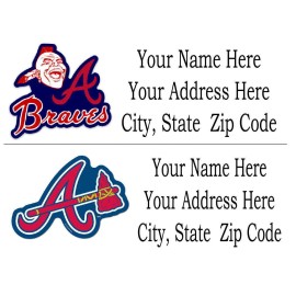 60 ATLANTA BRAVES RETURN ADDRESS LABELS, MANY CHOICES, FREE SHIPPING