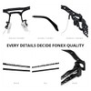 FONEX Pure Titanium Glasses Frame Men Semi Rimless Square Eyeglasses