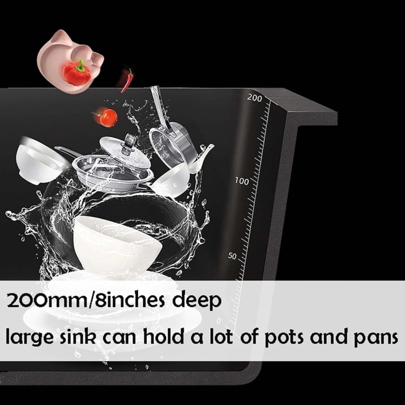 mvmhome Black Kitchen Sink Single Bowl Stainless Steel Sink with