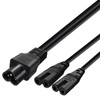 Strhowill IEC 320 C6 Male to 2XC7 Female Y Splitter
