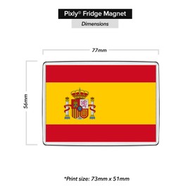 Pixly® Spain Flag Fridge Magnet Large Jumbo Size Spanish Keepsake Country Souvenir Novelty Refrigerator Magnets Gift