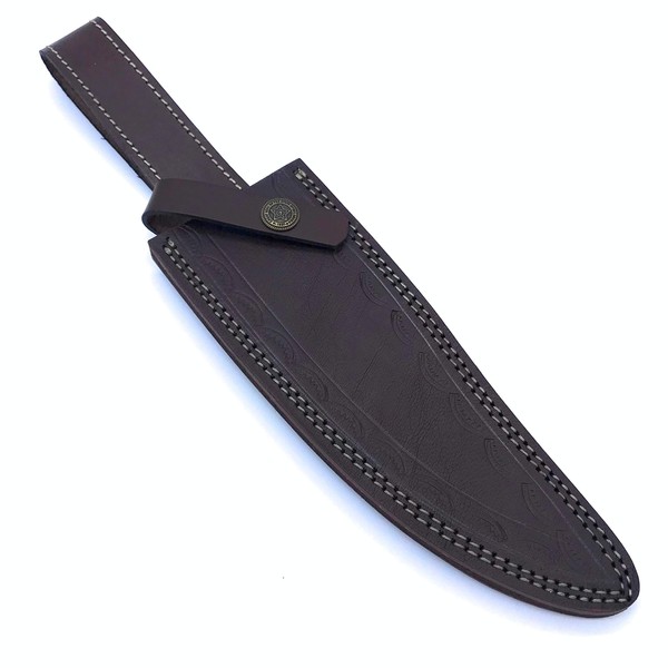 12" long custom handmade leather sheath for 6"—7" cutting blade