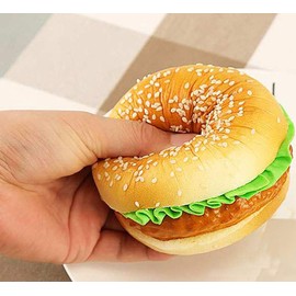 Kmiunty 4PCS Artificial Hamburger Fake Food Bread Model Photography Prop for Home Kitchen Party Decoration