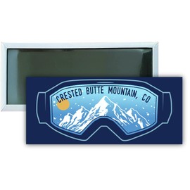 Crested Butte Mountain Colorado Ski Goggles Winter Sports Souvenir 4.75 x 2-Inch Fridge Magnet