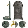 Sungmor Cast Iron Outdoor Water Column with Faucet, Freestanding Decorative