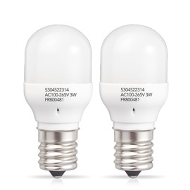 StreytoTek 2 Pcs 5304522314 Refrigerator LED Light Bulb for Frigidaire, KEI D28X KEL 2816X Light Bulb 3W Base E17 AC100-265V