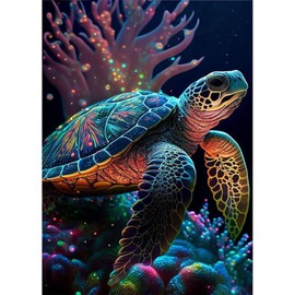 QUANMAITONG Diamond Painting Adult Turtle Diamond Painting Pictures Adults, DIY Damond Painting Pictures Wall Decor Daiments Painting Adult Diamond Painting