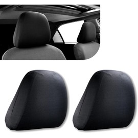 2 piezas Fundas protectoras para apoyacabezas de asiento de coche, tela elástica suave y transpirable de cobertura total, protector de apoyacabezas