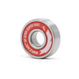MAPLE ACE 608-2RS Skateboard, Inline Roller Skate, Scooter Bearings Red Rubber Sealed Plus Spacers (8 Pack) 608 2RS