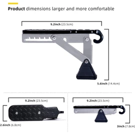 QIOON Car Door Step, Foldable Door Hook Step Pedal for Roof, Supports Both Feet Universal Fit Roof Rack Door Step, Easy Access to Rooftop for Most Car, SUV, Truck, Max Load 180kg - Black
