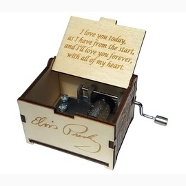 TheLaser'sEdge, Elvis Presley Mini Music Box with Can’t Help Falling In Love, Gifts for Women, Men, Birthday, Christmas, Mother’s Day, Anniversary or Merchandise Decor - Personalized