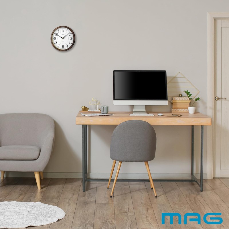 MAG W-772 BR-Z Wall Clock, Analog, Silent, Continuous Second Hand,