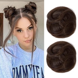 REECHO 2 Mini Extensiones De Cabello Con Clip Para Moño, Estilo Despeinado Y Con Orejas De Gato Hb001, Accesorio Para Peluca, Postizos Para Mujeres Y