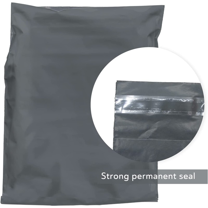 Mailing Bags, Grey Parcel Delivery Bags with Self-Seal Closure, Flexible